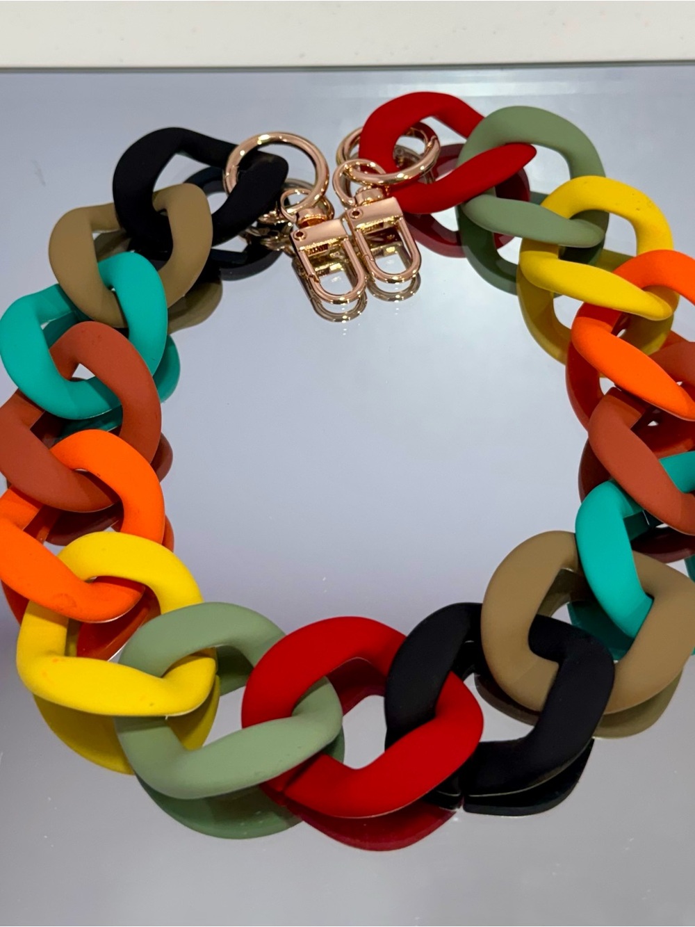 New Acrylic Matte Colorful Multicolor Bag Chain 18 inches